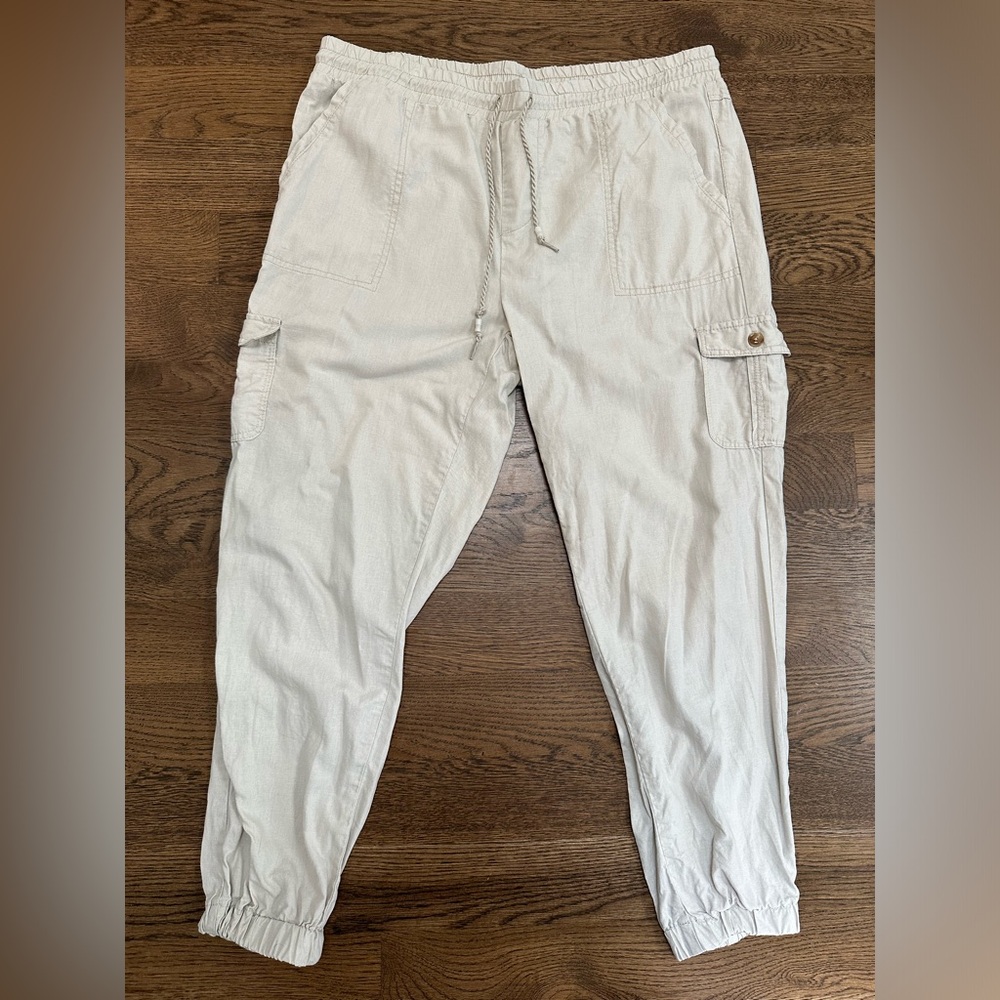 Cafe Marrakesh linen blend joggers size large